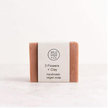 Load image into Gallery viewer, Three Flowers + Clay Soap bar