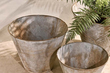 Load image into Gallery viewer, Abari Aged Zinc Tapered Planter