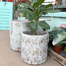 Load image into Gallery viewer, Karst Blue/Green Round Cement Pot - Large
