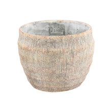 Load image into Gallery viewer, Sary Cream cement pot minimal stripe rib round