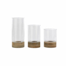 Load image into Gallery viewer, Mango Wood Hurricane Lamp - MEDIUM