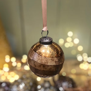Christmas Arwen Oxidised Brown glass Bauble