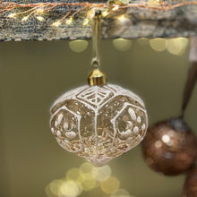 Load image into Gallery viewer, Christmas Sissi Clear Glass Bauble with Silver Glitter
