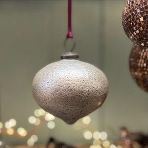 Christmas Johnna Glass Bauble - Onion Shape