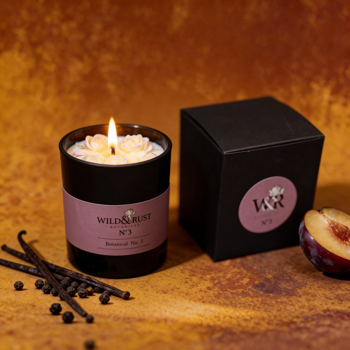 W&R Botanical No.3 Plum, Vanilla and Black Pepper Large Candle