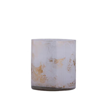 Load image into Gallery viewer, Christmas Georgie Glass White and Gold Marbled Bauble or Tea Light Holder
