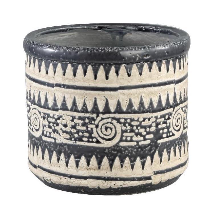 Scarlett Black Glazed Ceramic Pot - XL