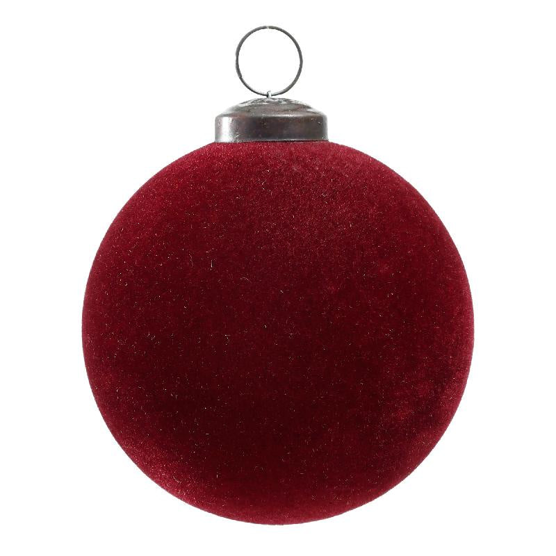 Xmas Robbert red velvet glass ball