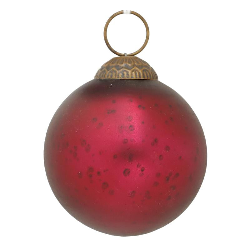 Xmas Chic red plain bauble round S