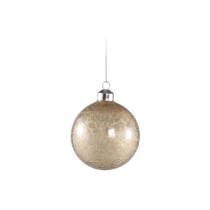 Xmas Jennie Gold glass ball cracked finish S