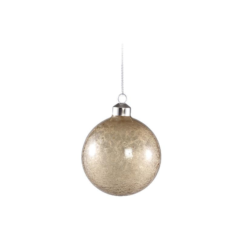 Xmas Jennie Gold glass ball cracked finish S