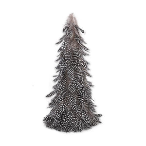 Xmas Stylitza black white dots feather deco tree