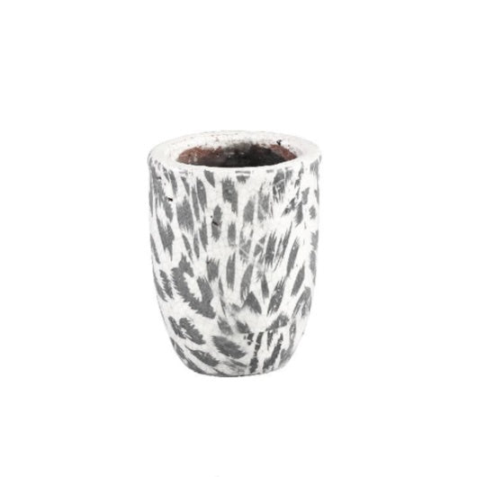 Pantera White Glazed Ceramic Pot