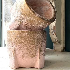 Amira Pink Cement Pot square base - XS