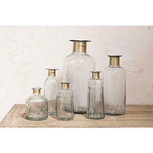 Chara Glass Bottle 'Hammered' - Large