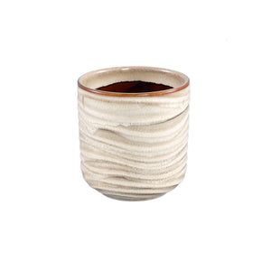 Maybelin Cream Ceramic Pot Wavy Pattern