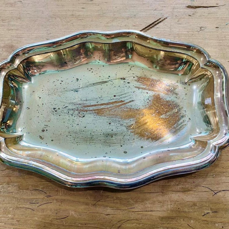 Vintage Silver Frill Edge Tray