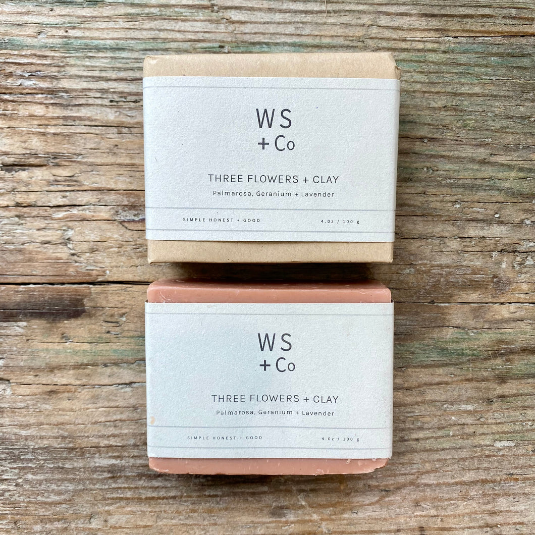 Three Flowers + Clay Soap bar