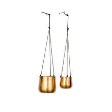 Load image into Gallery viewer, Atsu Brass Hanging Planter
