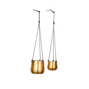 Atsu Brass Hanging Planter