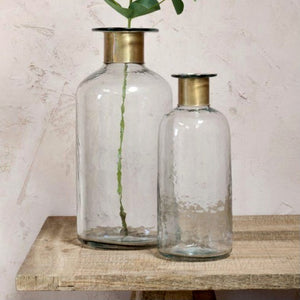 Chara Glass Bottle 'Hammered' - Large