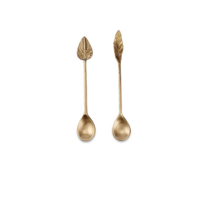 Leaf Brass Spoons (set of 2x)