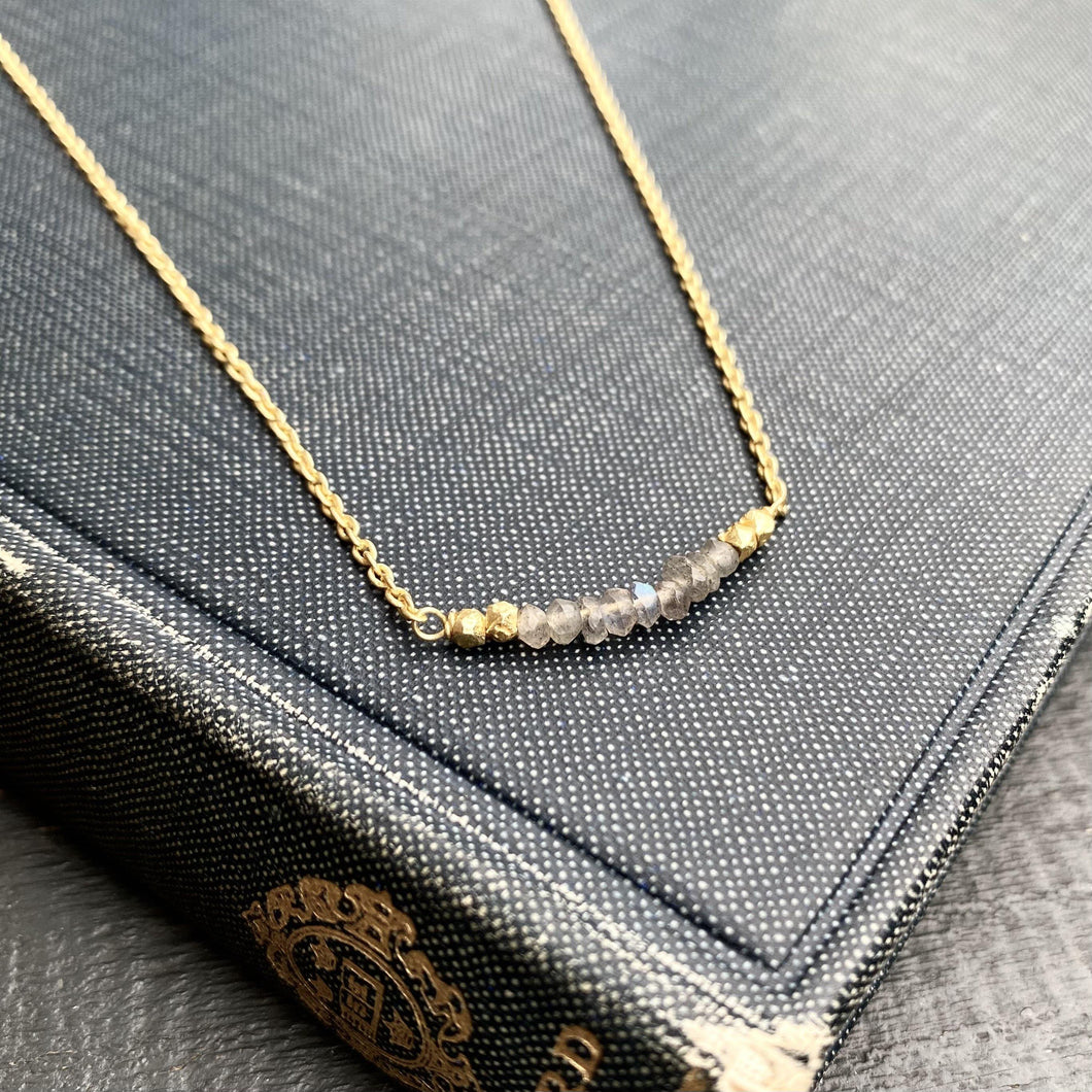 Labradorite & Gold Beaded Necklace
