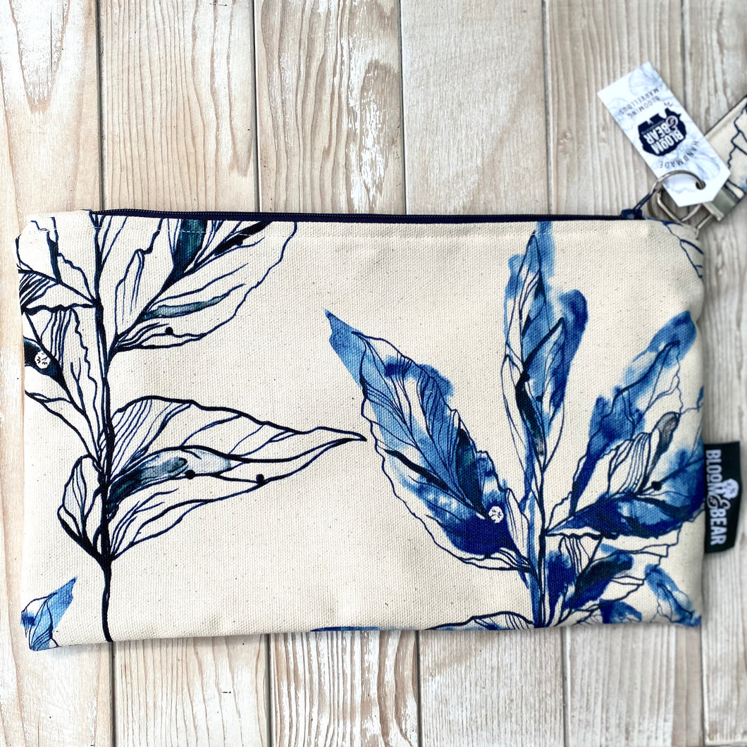 Large Organic Cotton Pouch - Indigo