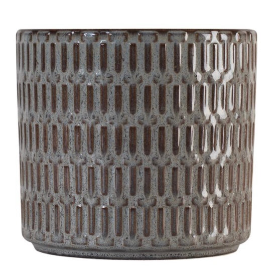 Tenzin Grey Glazed Ceramic Plant Pot - S