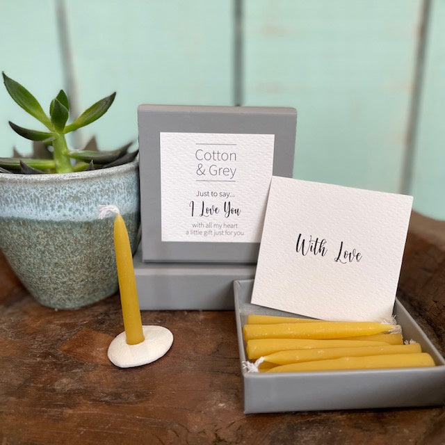 Mini Beeswax Candle Gift Box - I love you