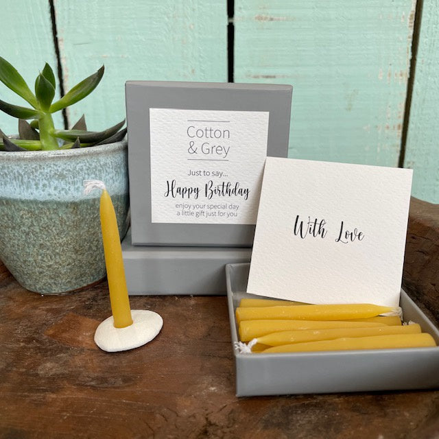 Mini Beeswax Candle Gift Box - Happy Birthday