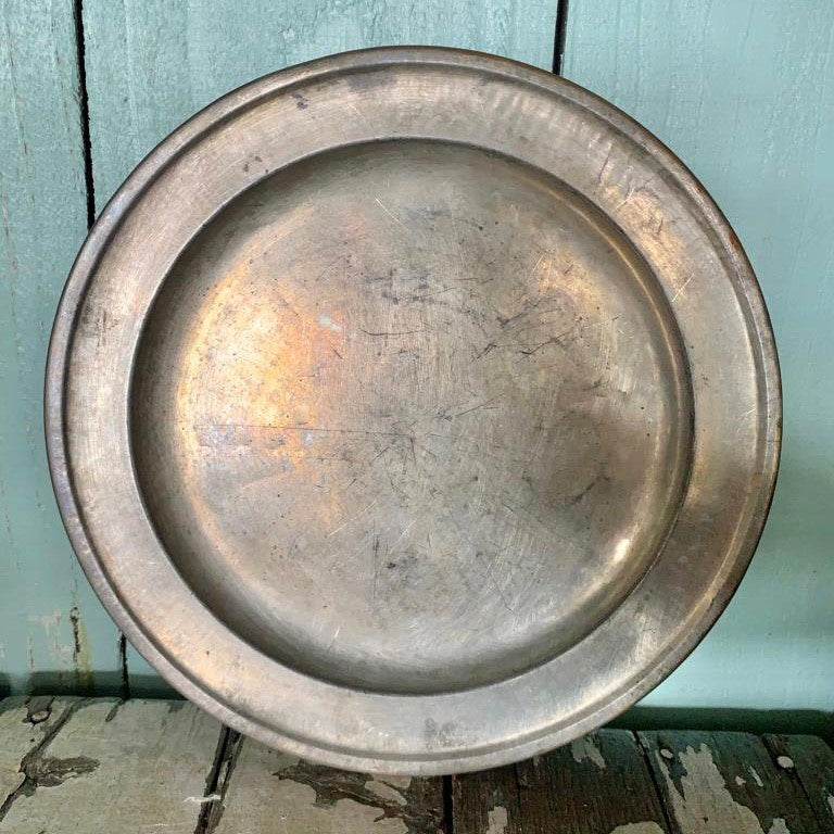 Rustic Silver Vintage Plate 24cm dia