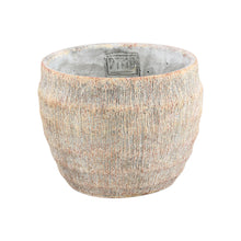 Load image into Gallery viewer, Sary Cream cement pot minimal stripe rib round
