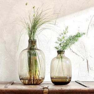 Lila Vintage Brown Glass Vase - Small