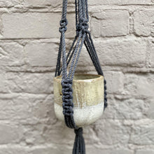 Load image into Gallery viewer, Recycled Cotton Macrame Plant Hanger - Charcoal
