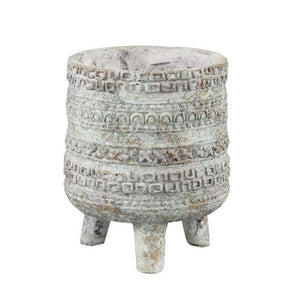 Elma Green Cement Plant Pot - S