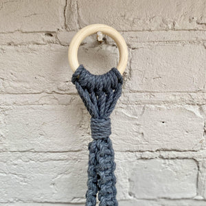 Recycled Cotton Macrame Plant Hanger - Charcoal