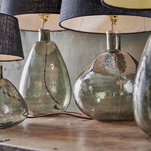Large Handmade Glass Lamp - Green Smoke