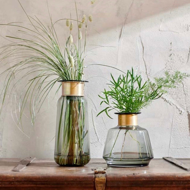Mila Glass Vase in Smoke - Large