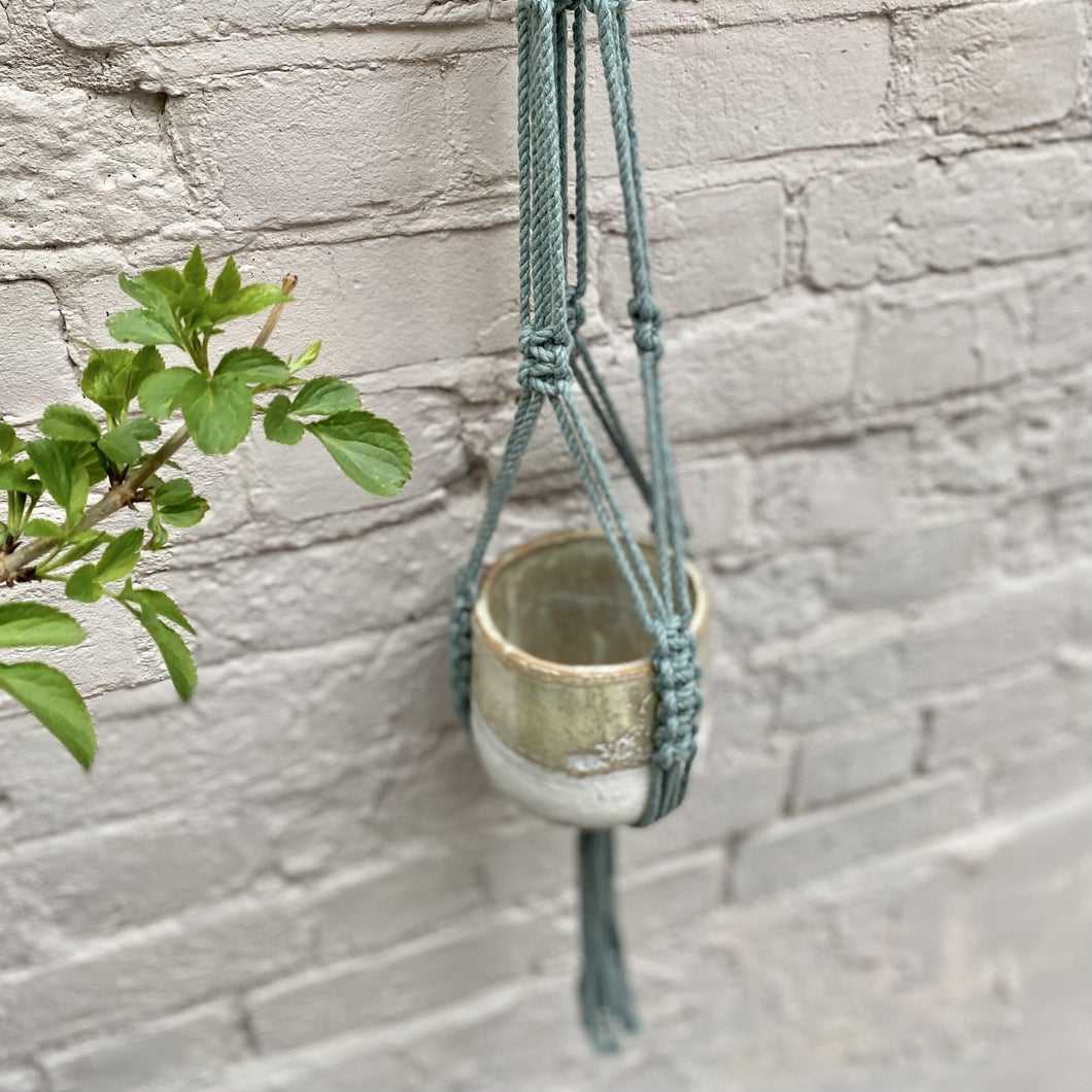 recycled Cotton Macrame Plant Hanger - Laurel