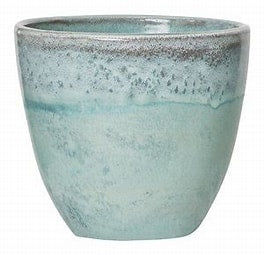 Kacie Blue Glazed Terracotta Bombey Plant Pot - L