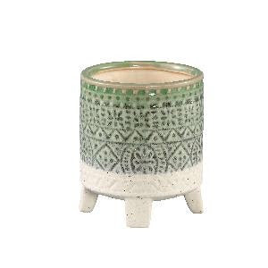 Kaila Ceramic Plant Pot - Green