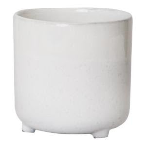 Kacie White Gazed Plant Pot on Feet - s